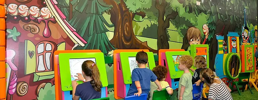 Kids playing with Playtouch products