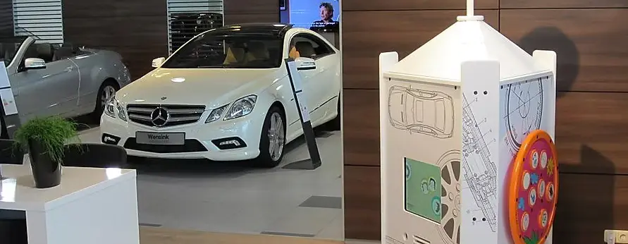 PlayCorner installed in a car showroom